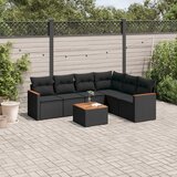 vidaXL 7-dijelni set vrtnih sofa od poliratana s jastucima crni | shoptok.hr