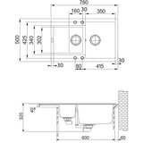 Franke 114.0285.329 Maris MRG 651-78 dvojno pomivalno korito iz umetnega kamna | Shoptok.si