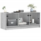 TV ormarić sa staklenim vratima siva boja hrasta 102x37x42 cm | shoptok.hr