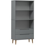  Regal za knjige MOLDE sivi 85x35x170,5 cm od masivne borovine | Eponuda.com