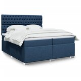  Krevet s oprugama i madracem plavi 200 x 200 cm od tkanine | shoptok.hr