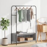 vidaXL Stojalo za oblačila s policami Siva sonoma 100x44x160 cm | Shoptok.si