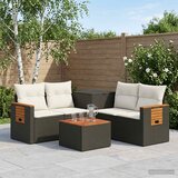  Set sofe 6 kom. Crna i krem-bijela Poli Rattan i čelik | shoptok.hr