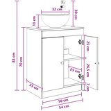  Kupaonski umivaonik s sudoperom Bijela 54 x 35 x 83 cm | shoptok.hr