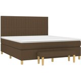  Krevet s oprugama i madracem tamnosmeđi 160x200 cm tkanina | shoptok.hr