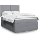 vidaXL Box spring postelja z vzmetnico svetlo siva 160x200 cm žamet | Shoptok.si
