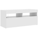 TV ormarić s LED svjetlima visoki sjaj bijeli 90x35x40 cm | Eponuda.com