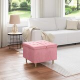  Otoman za pohranu s jastukom Ružičasta 60 x 60 x 45 cm Baršun | shoptok.hr