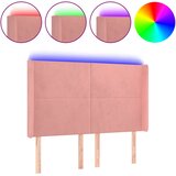  LED uzglavlje ružičasto 147x16x118/128 cm baršunasto | shoptok.hr