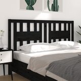  Uzglavlje crno 206 x 4 x 100 cm od masivne borovine | shoptok.hr