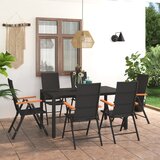  7-dijelni vrtni blagovaonski set crno-smeđi | shoptok.hr