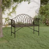 The Living Store Vrtna klop za 2 osebi 128 cm črno jeklo - Vrtna Klop, (21475062) Cene