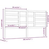  Uzglavlje za krevet sivo 186 x 4 x 104 cm od masivne borovine | shoptok.hr