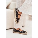 Boto Mesh Espadrilles With Embroidery On Platform Black Laxisa | shoptok.hr
