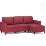  Trosjed s tabureom crvena boja vina 180 cm od umjetne kože | Shoptok.si