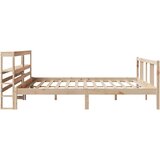 vidaXL Okvir kreveta s uzglavljem 200 x 200 cm od masivne borovine | shoptok.hr