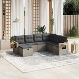 Maison Chic Seti vrtnega pohištva - Vrtna garnitura - Vrtni pohištvo set 7-delna z blazinami siv poli ratan, (21802056) | Shoptok.si