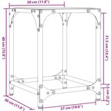 vidaXL Klubska mizica s črno stekleno površino 30x30x40 cm jeklo | Shoptok.si