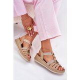 Inblu Women's Wedge Sandals With Decorations Beige | ePonuda.com