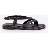 Zazoo Leather Flat Sandals With Intertwined Straps | Shoptok.si