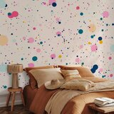  Foto tapeta - Dots Speckles and Splatters Multicolored Cheerful Pattern on a Light Pink Background 300x210 Premium | shoptok.hr