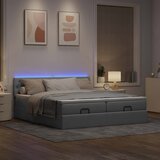  Okvir kreveta s madracima svijetlosivi 200x200cm od tkanine | shoptok.hr