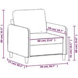  Fotelja svjetlosiva 60 cm baršunasta | shoptok.hr