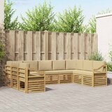  Sekcijska garnitura 9 pcs Bijela i bež 304 x 185,5 x 73 cm | shoptok.hr