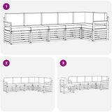  Set vanjskih sofa 6 pcs Bijela i krem 306 x 128,5 x 73 cm | shoptok.hr