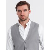 Ombre Men's suit vest without lapels - gray | Shoptok.si