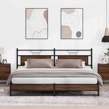 Metalni Kovinski posteljni okvir brez vzmetnice rjavi hrast 200x200 cm, (21829630) | Shoptok.si