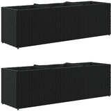  Vrtne sadilice s 3 posude 2 kom crne 90 x 20 x 40 cm poliratan | Eponuda.com