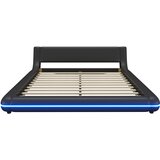 Lumor Postelja za odrasle 160x200 cm z LED - iz PU usnja - črna, (22150867) | Shoptok.si