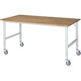 RAU pomična delovna miza, ogrodje 60 x 30 mm, plošča šxg 2000 x 1000 mm, plošča iz masivne bukve Cene