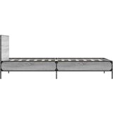 vidaXL Posteljni okvir siva sonoma 75x190 cm inženirski les in kovina, (21128417) | Shoptok.si