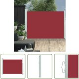  The Living Store Zložljiva stranska tenda za teraso 120x500 cm rdeča - Stranska Tenda, (21743595) | Shoptok.si