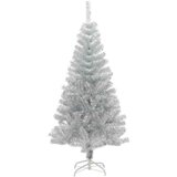 vidaXL Božično drevo med 150 LED z stojalom srebrna 150 cm PET | Shoptok.si