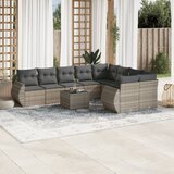  10-dijelni set vrtnih sofa poliratan s jastucima svijetlosivi | shoptok.hr