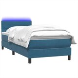 Box spring postelja z vzmetnico temno modra 80x210 cm žamet, (21792969) | Shoptok.si