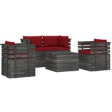 The Living Store Vrtna garnitura iz palet 5-delna z blazinami trdna borovina - Vrtna Sedežna Garnitura, (21422462) | Shoptok.si