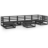 Maison Chic Seti vrtnega pohištva - Vrtna garnitura - Vrtni pohištvo set 8-delna črna trdna borovina, (21803670) | Shoptok.si