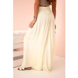 Kesi Włoski Women's wide trousers with elastic waistband yellow | Shoptok.si