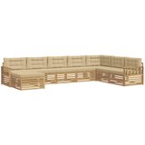 vidaXL Zunanja garnitura za sedenje z blazino 8 pcs Bela in bež, (5000269768) | Shoptok.si