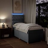  Box spring krevet s madracem svjetlosivi 90x190 cm od tkanine | shoptok.hr