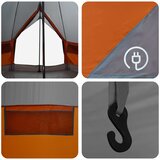 Tipi šator Siva i narančasta 250 x 250 cm Poliester i čelik | shoptok.hr