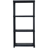 Police za pohranu s 4 razine crne 61 x 30,5 x 130 cm plastične | shoptok.hr