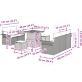  Vrtna garnitura - 8-dijelni set vrtnih sofa s jastučićima crni poli ratan akacija | shoptok.hr