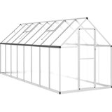  Staklenik s okvirom srebrni 445 x 169 x 195 cm aluminijski | shoptok.hr