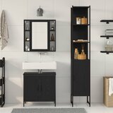  Kupaonske jedinice s umivaonikom 3 pcs Crna Konstruirano drvo | shoptok.hr
