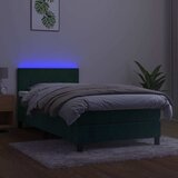  box spring s madracem LED tamnozeleni 80 x 200 cm baršun | shoptok.hr